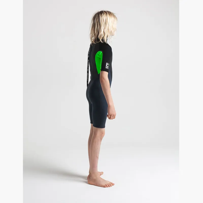 C-Skins Junior Element 3/2 Shorty Wetsuit Graphite/Green-4